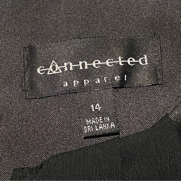 CONNECTED APPAREL SLEEVELESS RUFFLE BLACK DRESS SIZE 14 - Picture 5 of 6